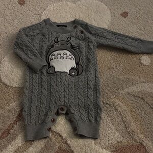 My Neighbor Totoro Gray Knit Character Kids Footie Studio Ghibli